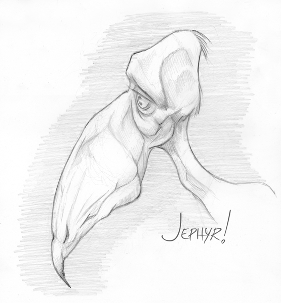 Mr. Lonely -  Pencil Sketch, Copyright 2012, Jephyr (Jeff Curtis), All Rights Reserved